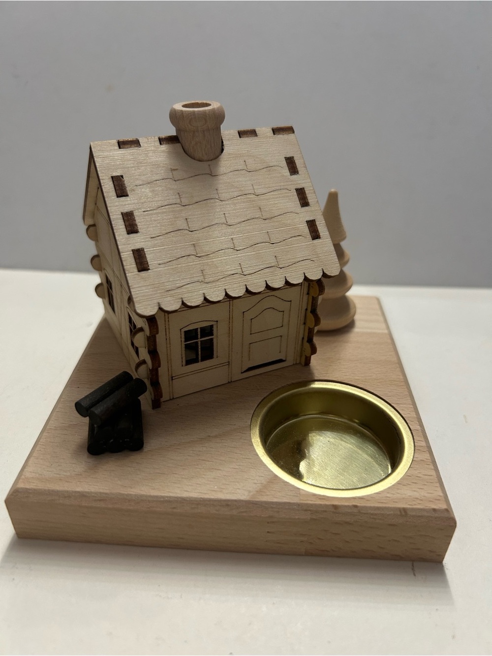 SAICO Incense and Tealight Holder Smokehouse German Wooden Art Decor